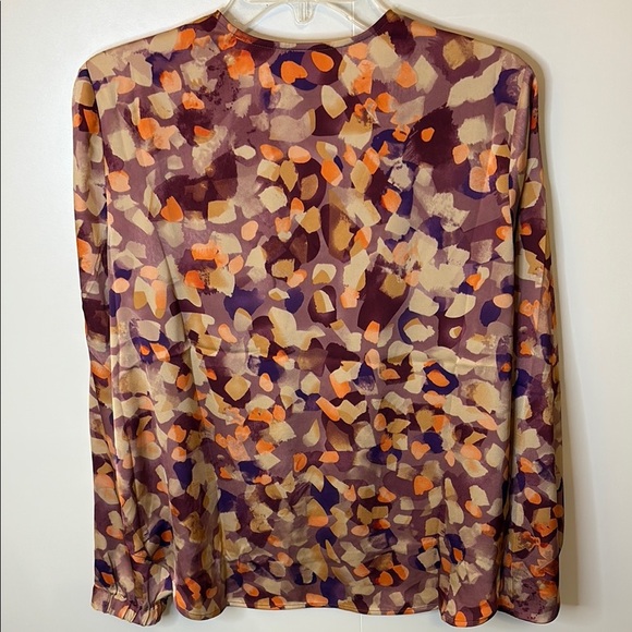 CAbi Lavender; Orange & Purple Faux Wrap Blouse - Picture 5 of 6